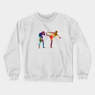 Boxing-muay thai in watercolor Crewneck Sweatshirt